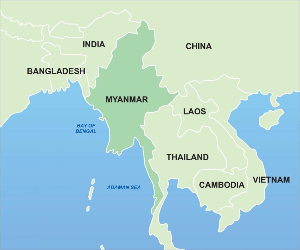 میانمار پر ایشیا کا نقشہ