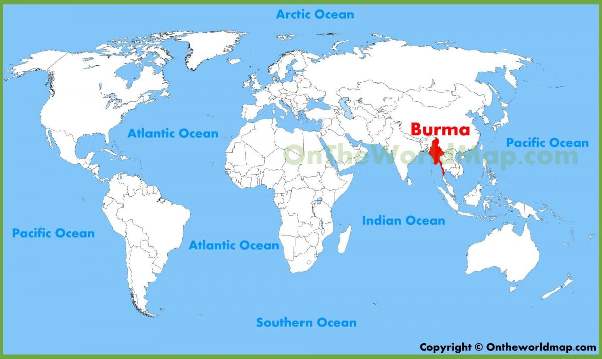 برما پر محل وقوع کا نقشہ