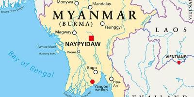 میانمار ملک کا نقشہ