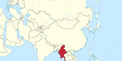 دنیا کے نقشے میانمار برما
