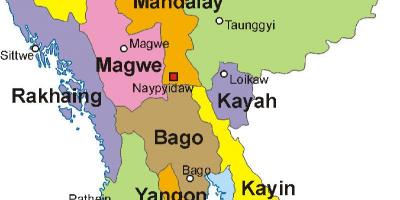 میانمار کے نقشے کی تصویر