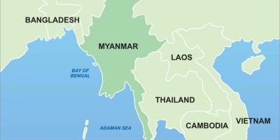 میانمار پر ایشیا کا نقشہ